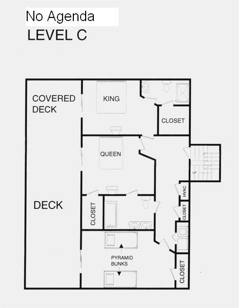 A level C layout view of Sand 'N Sea's beachfront house vacation rental in Galveston named No Agenda