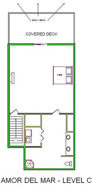 A level C layout view of Sand 'N Sea's beachfront house vacation rental in Galveston named Amor Del Mar