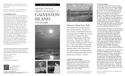brochure of driving tour points of interest at galveston island state park